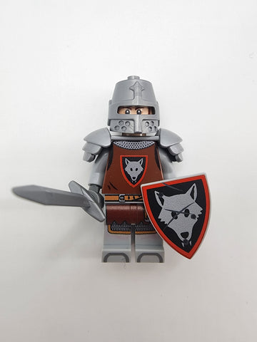 FULLY ARMORED Wolf Knight Crest W/Battle Damage Shield