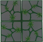Cobblestone Tile 4 Pack - Light Grey Stone with Grass