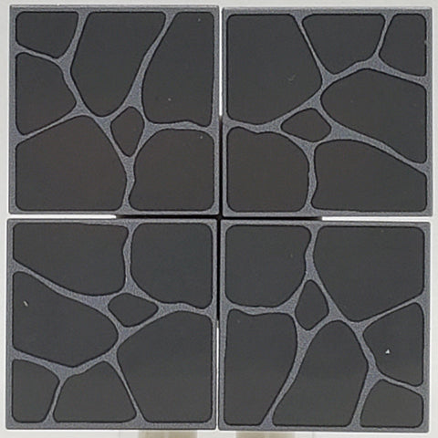 Cobblestone Tile 4 Pack - Dark Grey Stone